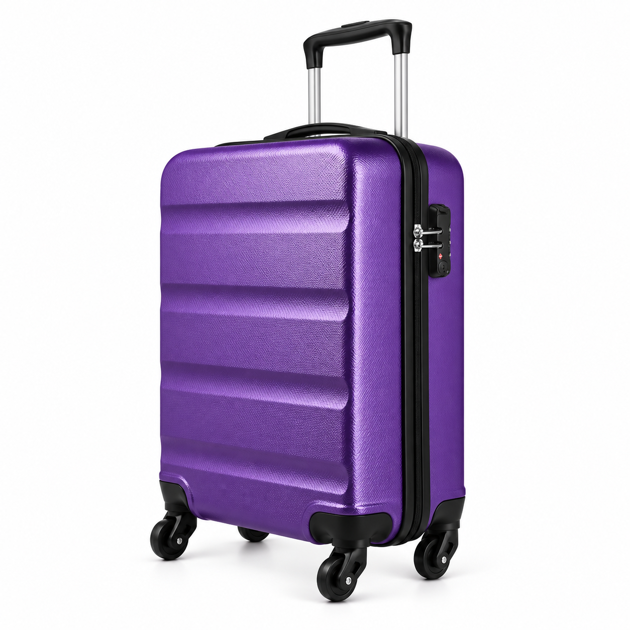 Mora — valise cabine rigide — Violet, profil et serrure