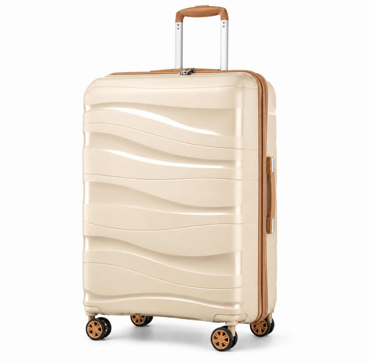 Venise — Beige — valise vue de trois quarts