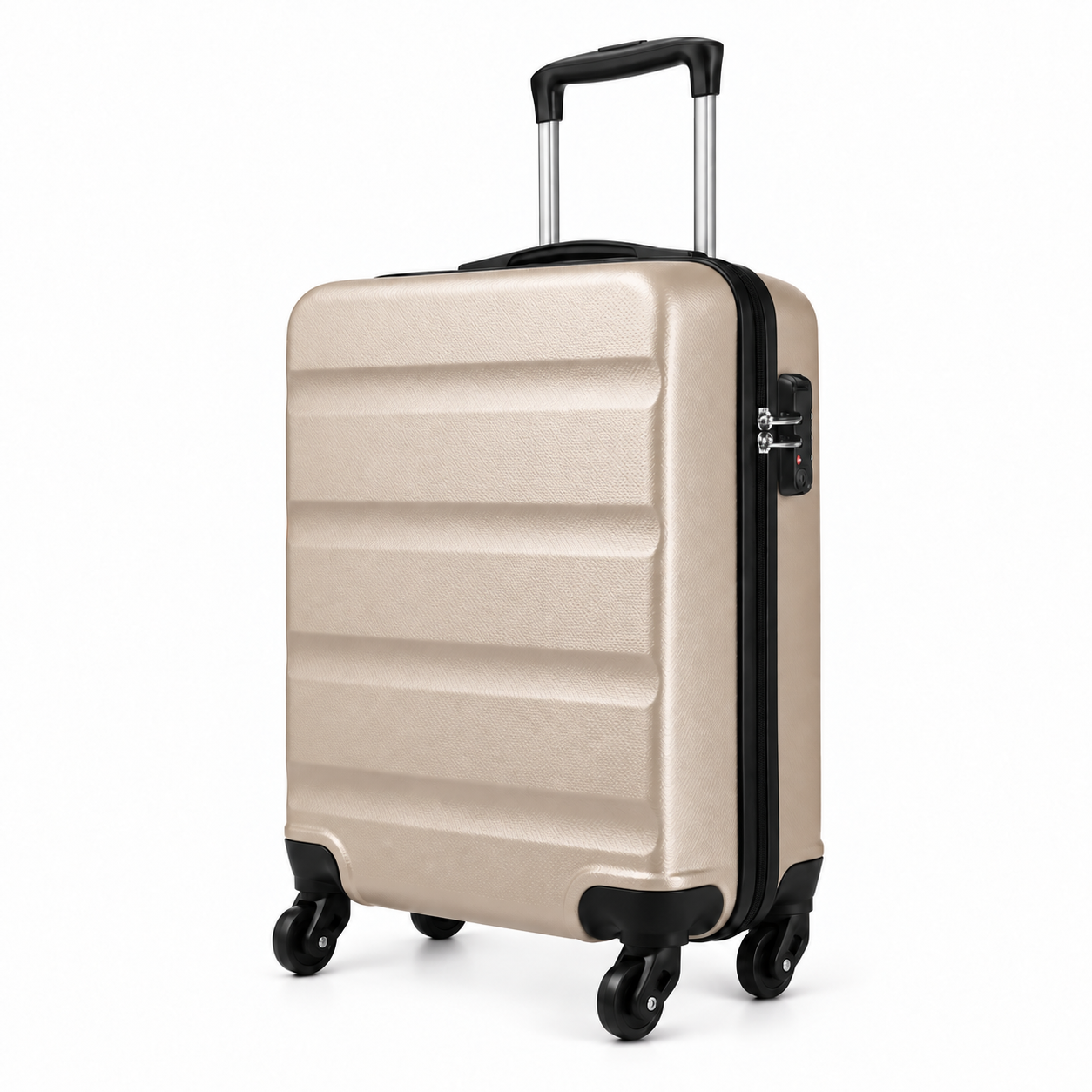 Mora — valise cabine rigide — Beige, vue de trois quarts
