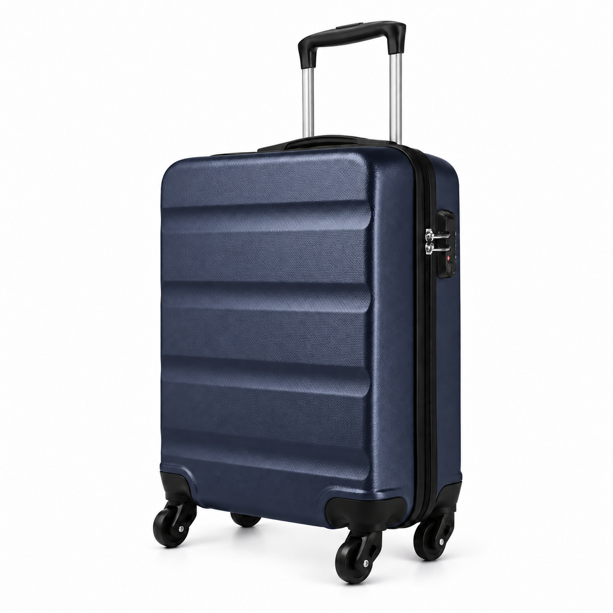 Mora — valise cabine rigide — Bleu marine, vue de trois quarts