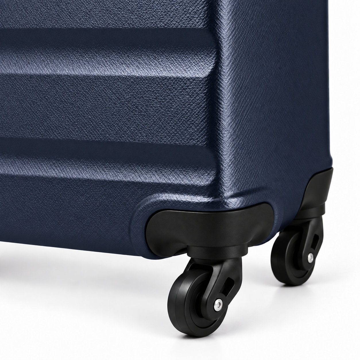 Mora — valise cabine rigide — Bleu marine, détail des roues