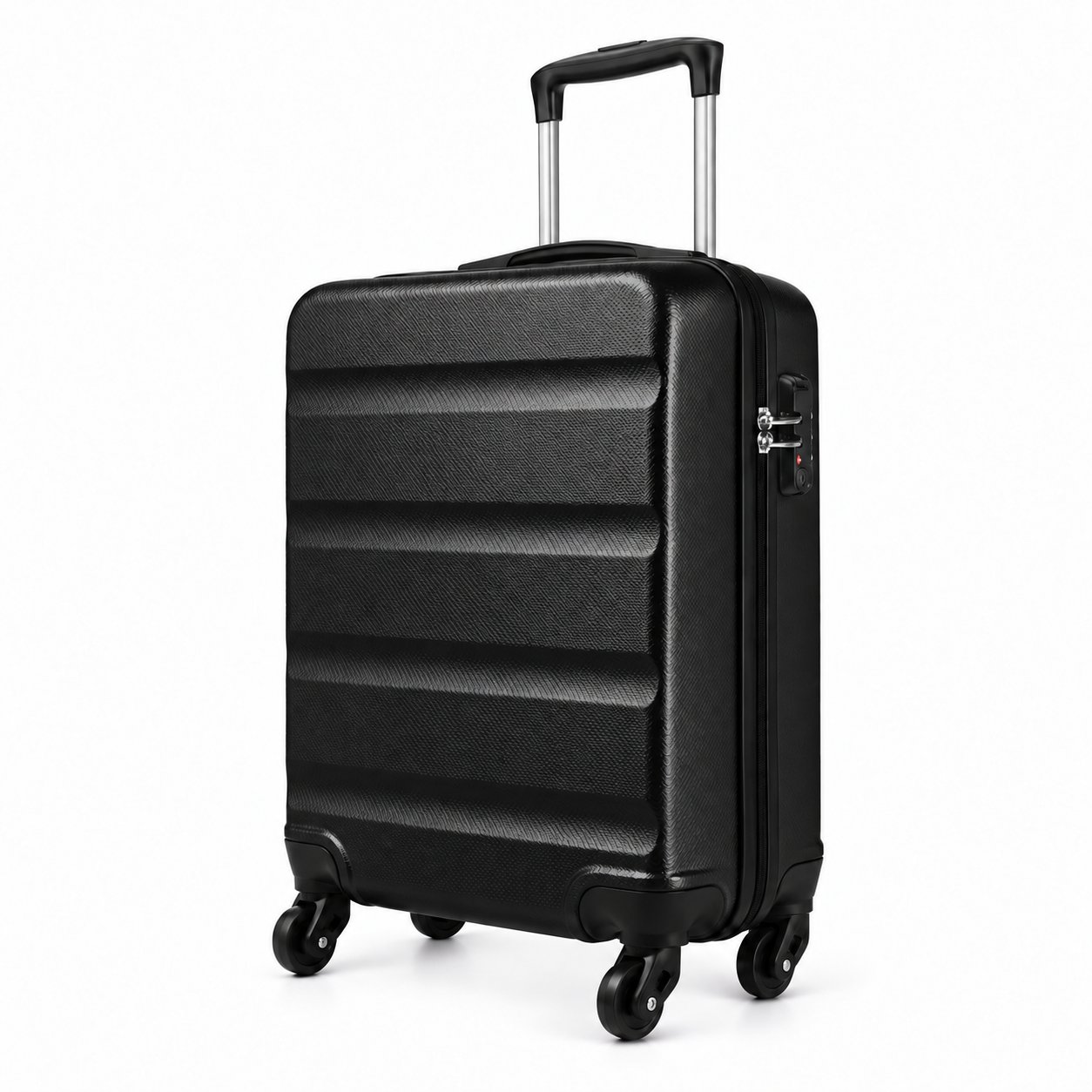 Mora — valise cabine rigide — Noir, vue de trois quarts