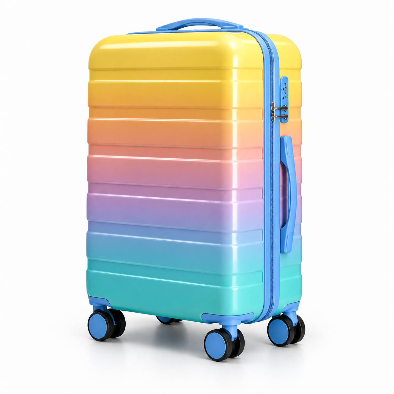 Miami — Soleil — valise vue de trois quarts et serrure latérale