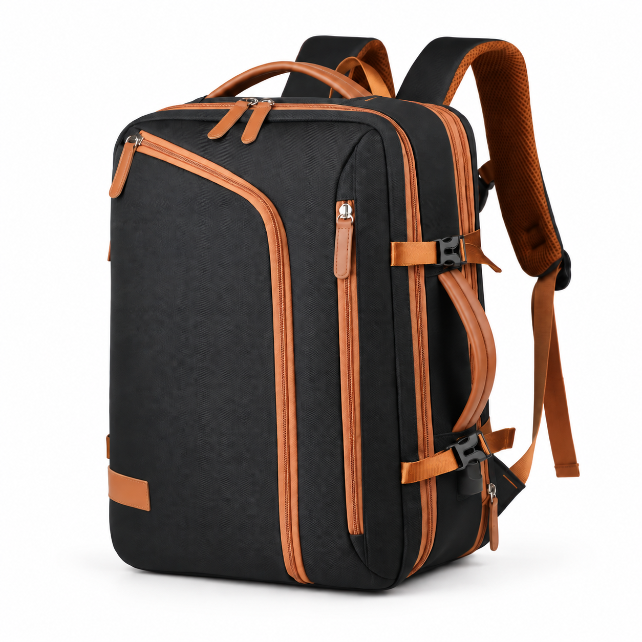 Séoul — Noir — sac à dos de voyage, vue de trois quarts